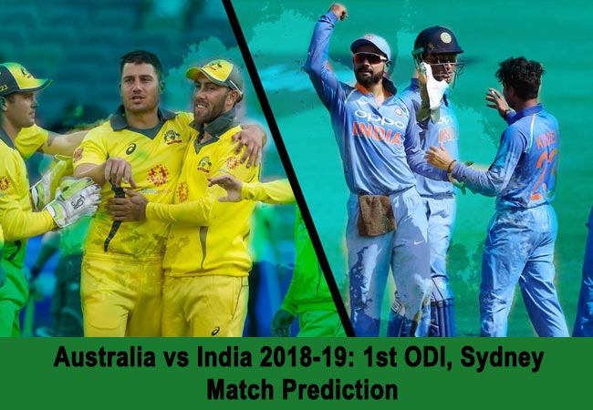 Australia vs India 2018-19 1st ODI, Sydney - Match Prediction